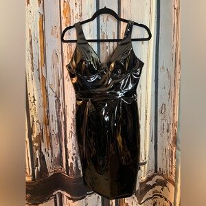 AKIRA Shiny Black Mini Dress